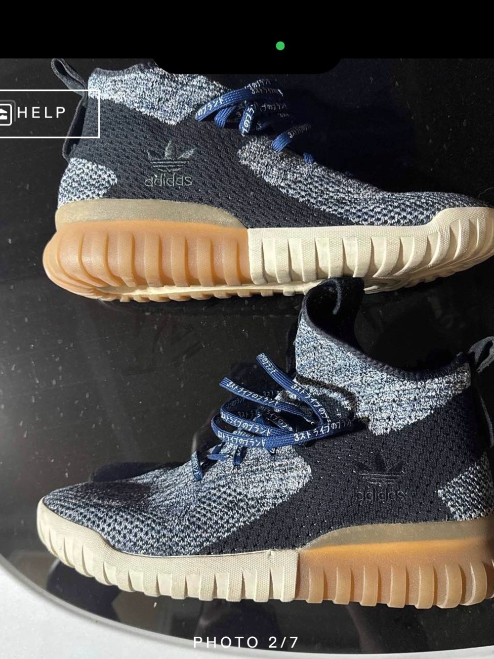 Adidas Tubular X Primeknit Black Blue Custom Laces. Size 10